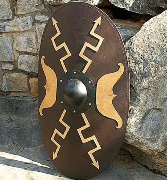 Wooden Oval Roman Shield