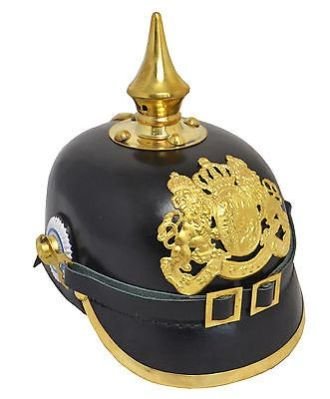 WW1 Repro German Bavarian Leather Pickelhaube Helmet