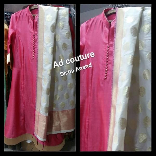 chanderi suit with banarasi dupatta