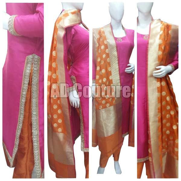 pure silk with banarasi dupatta