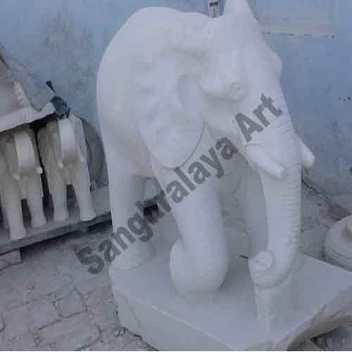 Marble Elephant Statue 05