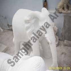 Marble Elephant Statue 09