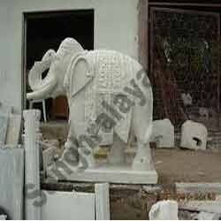 Marble Elephant Statue 08
