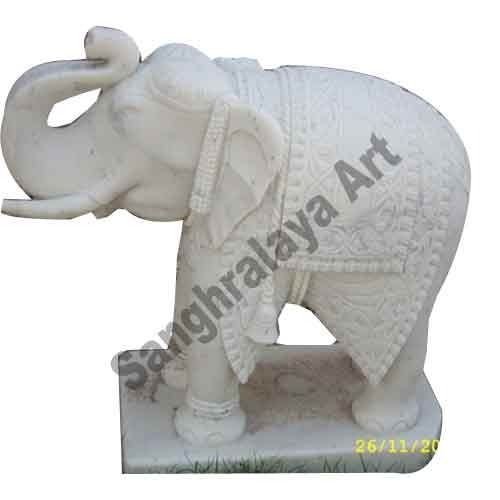 Marble Elephant Statue 06