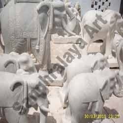 Marble Elephant Statue 03