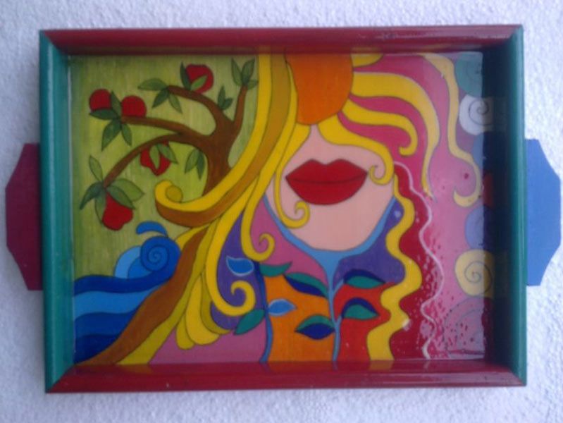 Hand Painted Wooden Tray 01