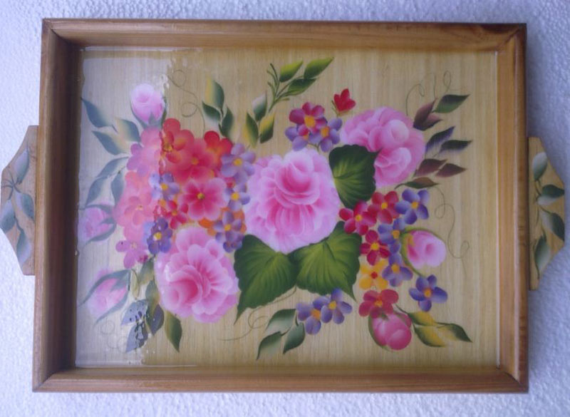 Hand Painted Wooden Tray 02