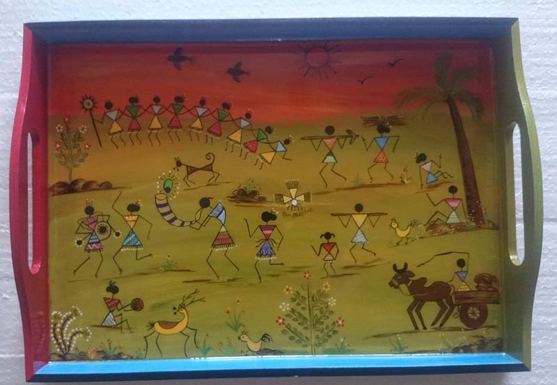 Hand Painted Wooden Tray 08