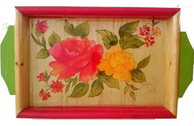 Hand Painted Wooden Tray 10