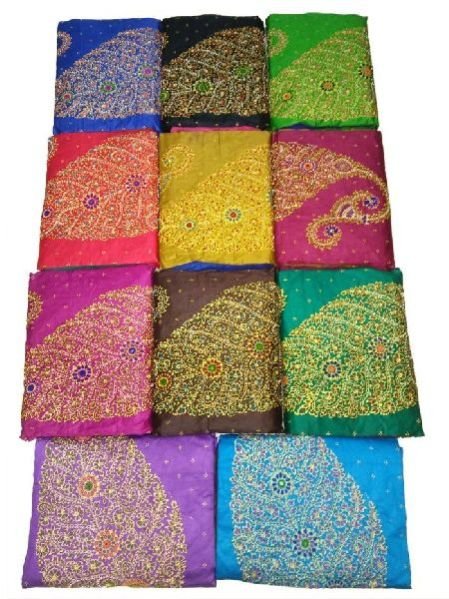 Dress Material Gold Moti Work