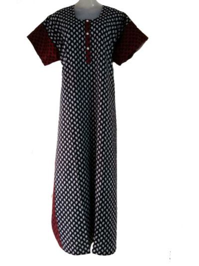 Nighty Cotton Black and White