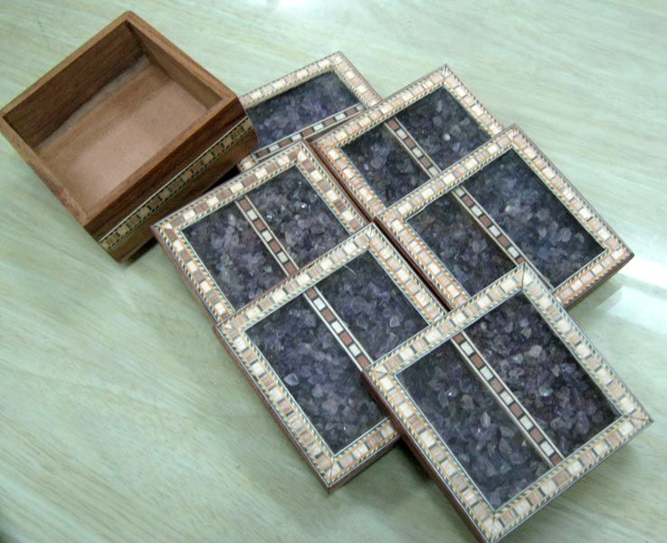 Gemstone Coaster Set 4(d)
