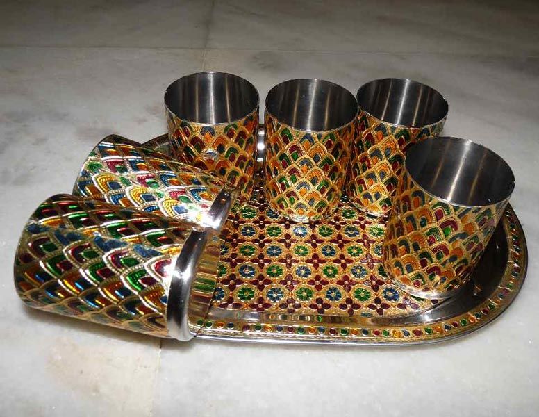 Home Decorative Glass with Tray