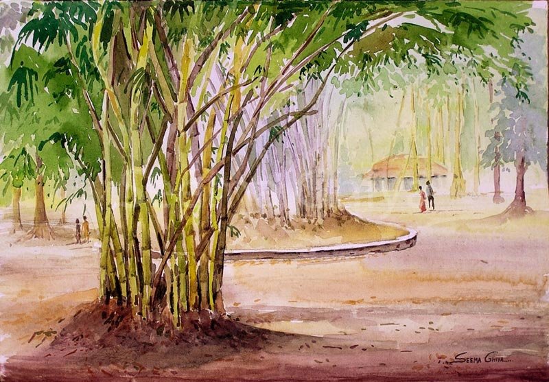 Bamboo Tree Painting