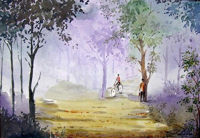 Foggy Morning Painting