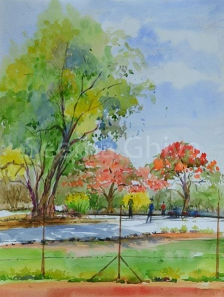 Gulmohar Tree Painting