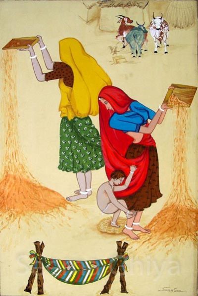 Rajasthan Village Life Painting