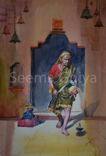 Shiv Temple Painting