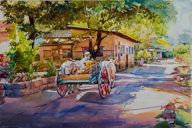 The Bullock Cart Painting