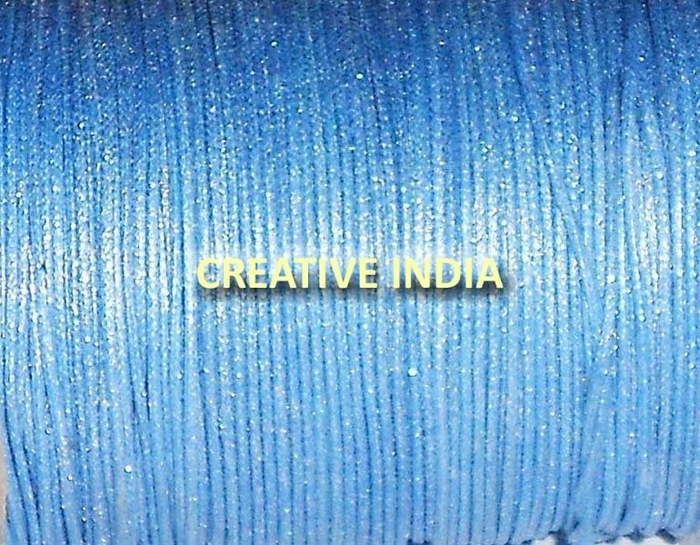 Metallic Color Wax Cotton Cord (530 Denim Silver)