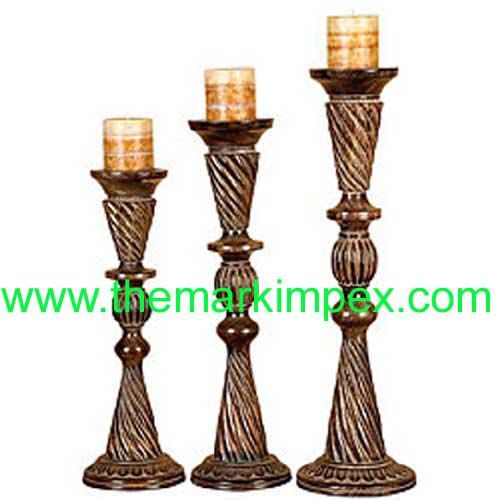 Carved Candle Holder 869
