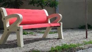 Cement Garden Bench 05