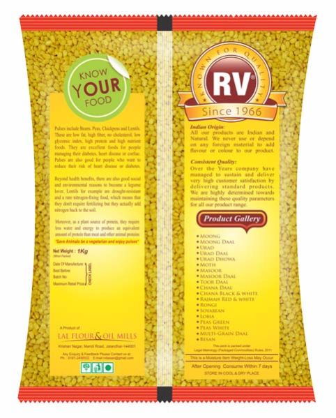 Moong Daal 1kg Back