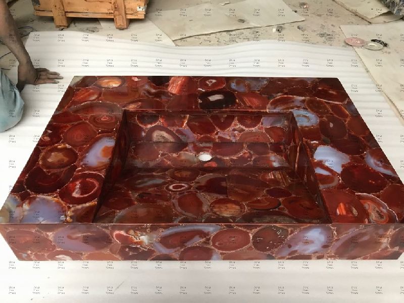 Red Carnelian Counter Wash Basin