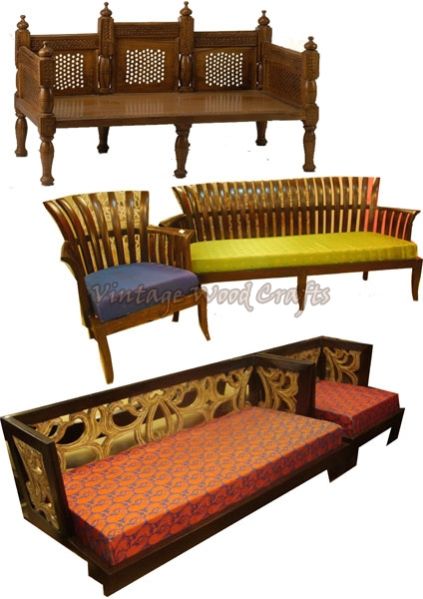 Wooden Indian Style Sofa