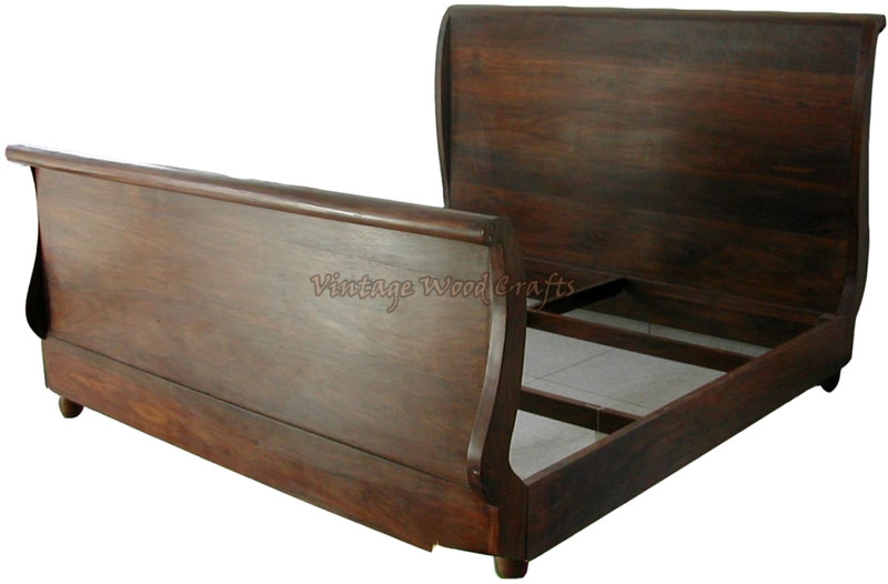 Wooden Panel Headboard Bed