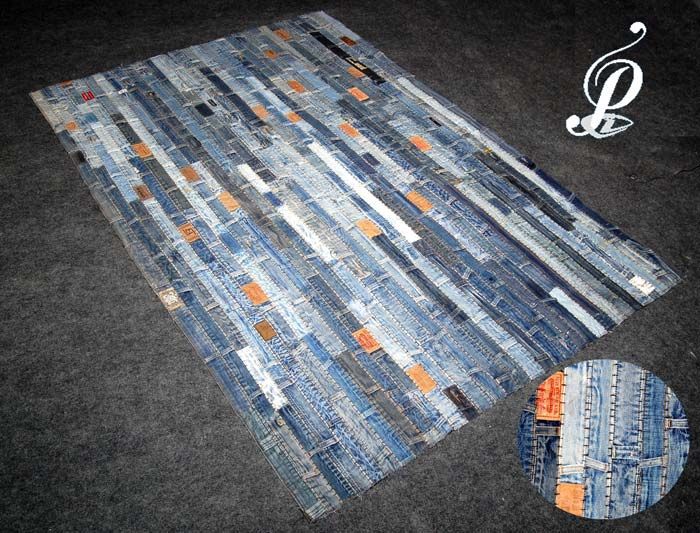 David Belts Denim Recycled Rug (Blue)