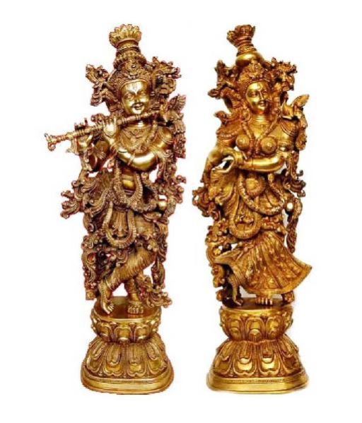 Brass Radha Krishna Statue 01