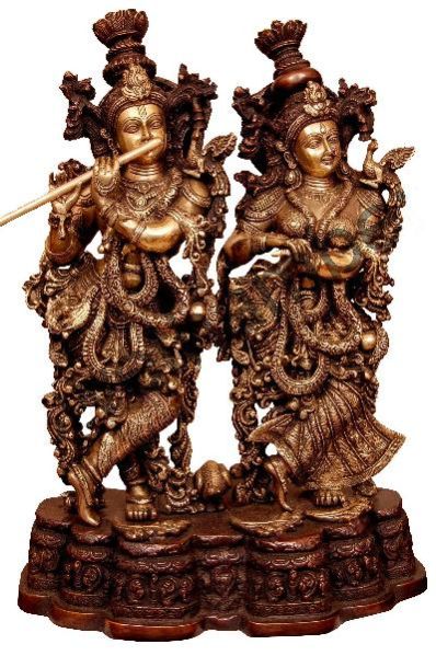 Brass Radha Krishna Statue 03
