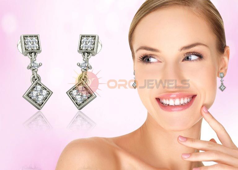 Double stud chain earrings