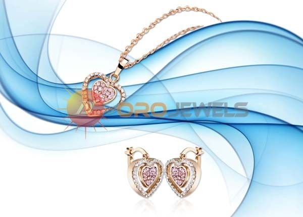 Heart with CZ studded  Pendantset