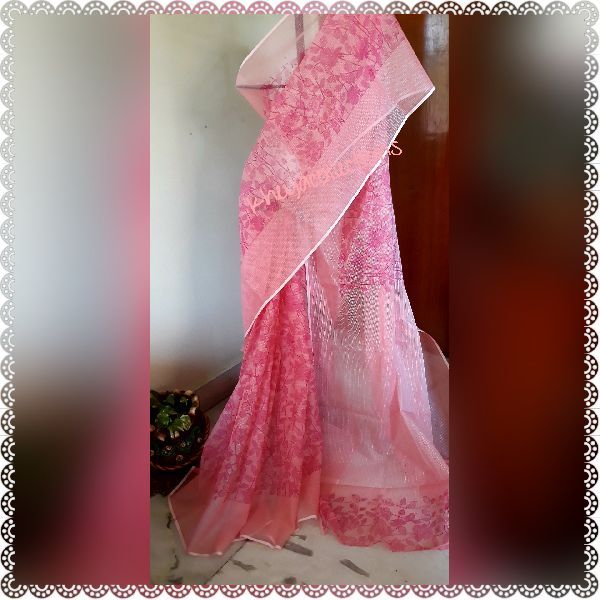 Block and Screen Printed Kota Doria Cotton Sarees