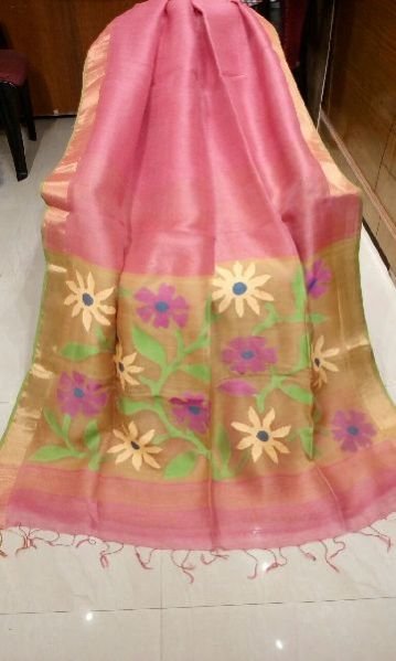Jamdani Muslin Pallu Linen Silk Sarees 03