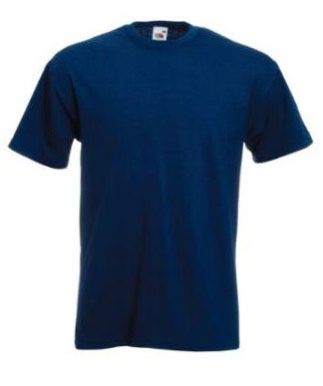 Navy Blue Plane Mens Round Neck T-Shirt