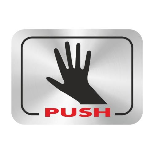 Stainless Steel Signage Sign Symbol Push
