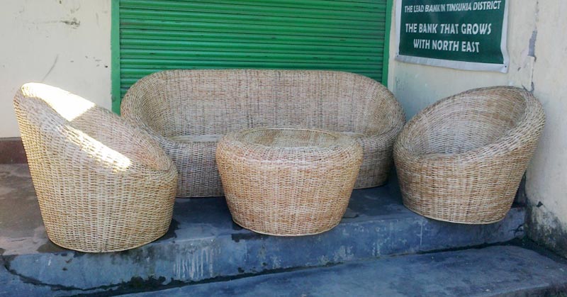 Apple Shaped Cane Sofa Set