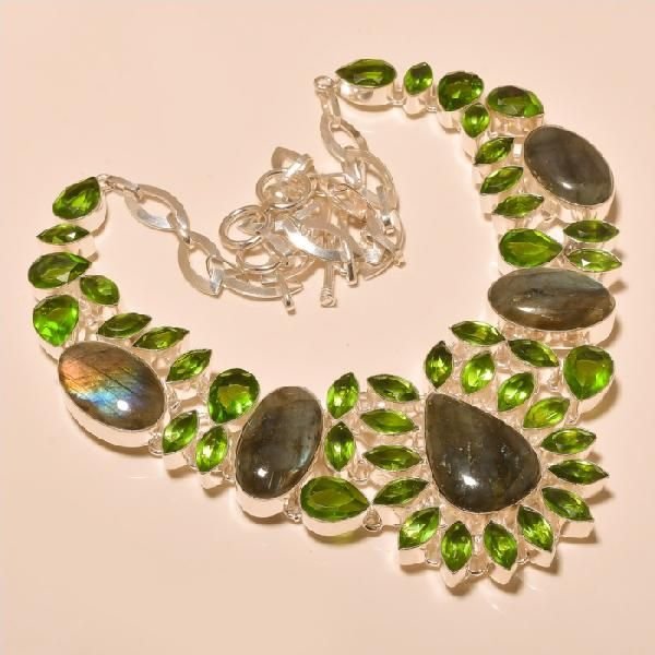 Gemstone Silver Necklaces (1502)