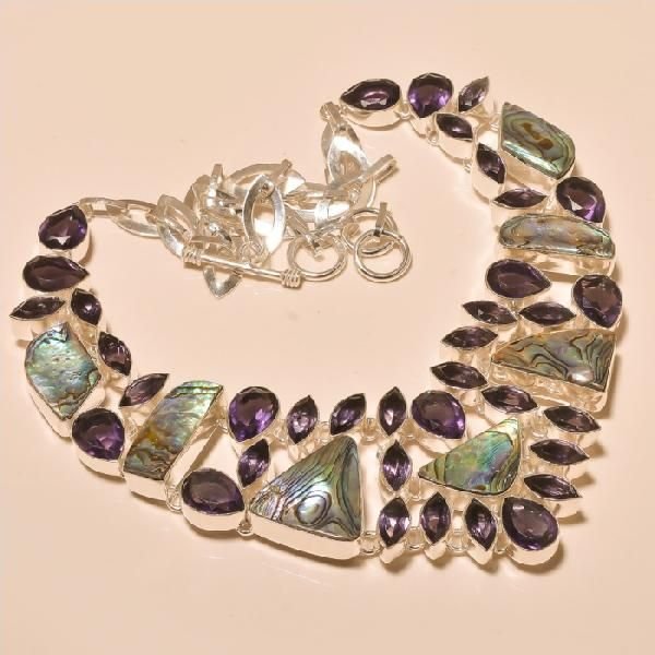 Gemstone Silver Necklaces (1504)