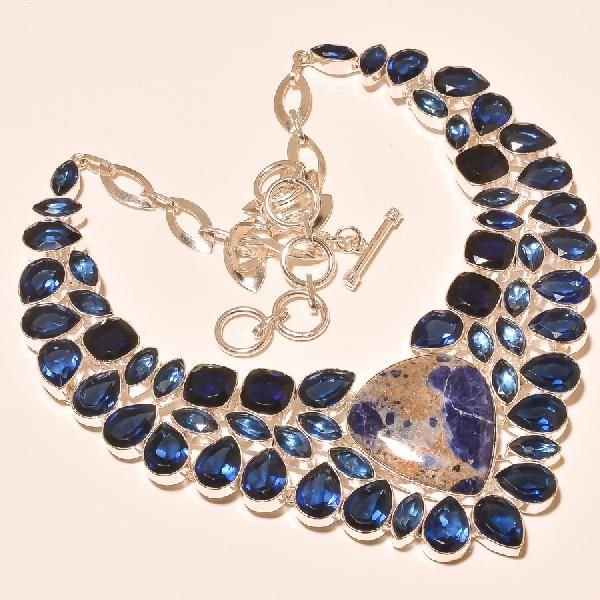 Gemstone Silver Necklaces (KA-416)