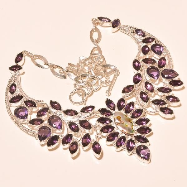 Gemstone Silver Necklaces (KA-423)