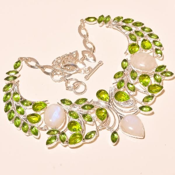Gemstone Silver Necklaces (KA-424)