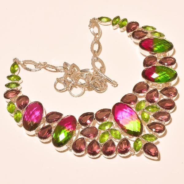 Gemstone Silver Necklaces (KA-425)