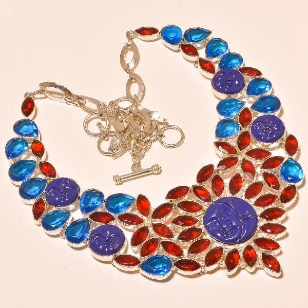 Gemstone Silver Necklaces (KA-445)