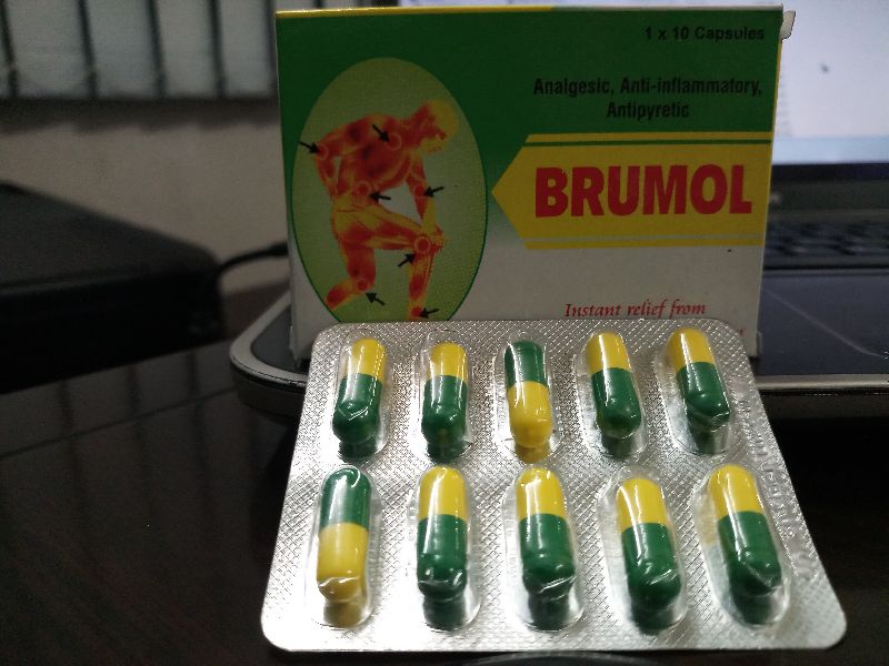 Brumol Capsules (Ibuprofen 200mg+ Paracetamol 325mg+ Caffeine 200mg) 03