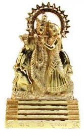 Gold Plated Jai Shree Krishna Idol