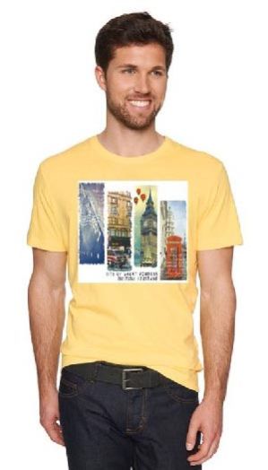 Mens Yellow Round Neck T-Shirt